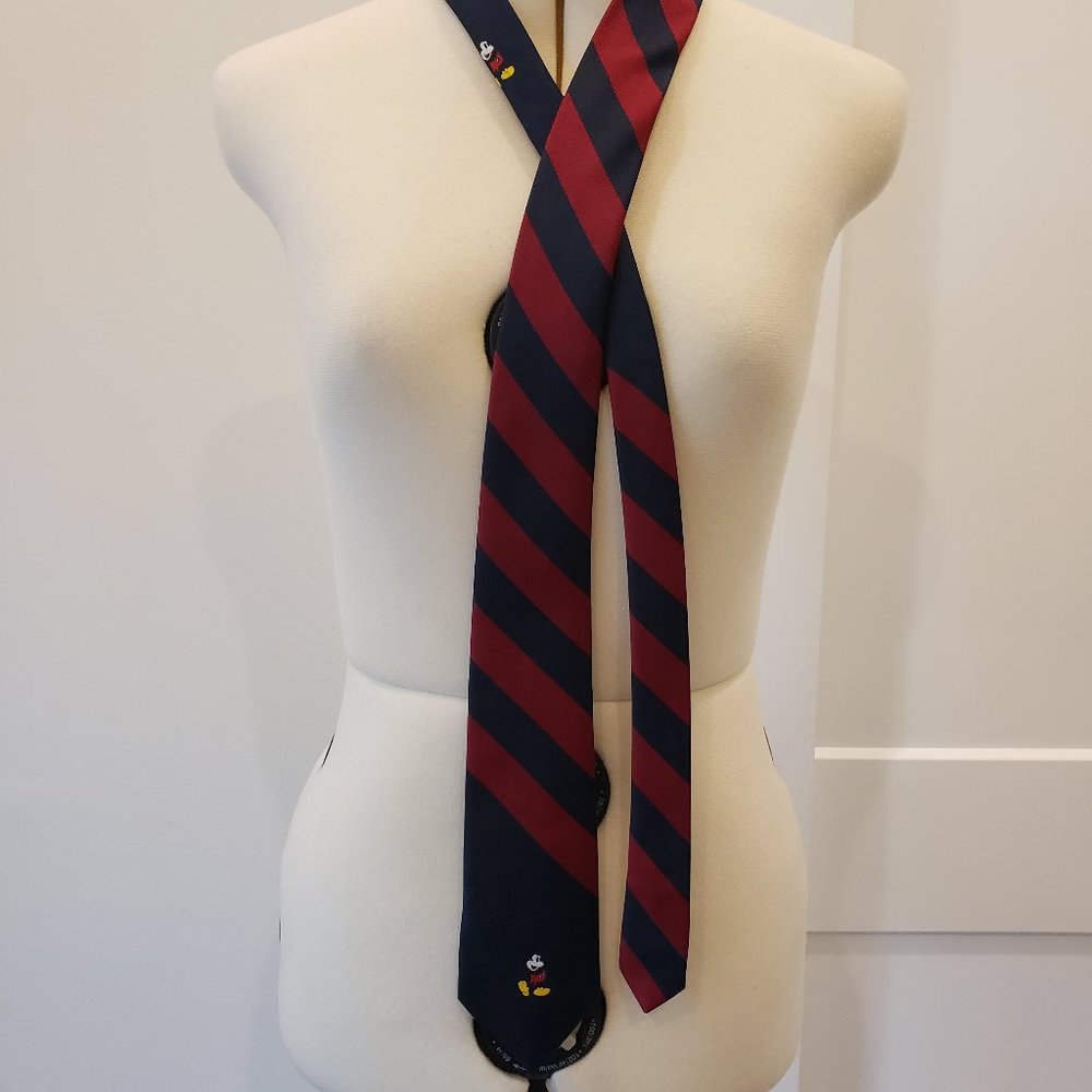 Disney Mickey Mouse Cervantes 1970s Vintage Striped Tie View 2